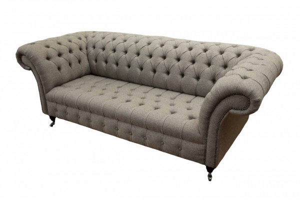 Sofa Chesterfield w stylu angielskim beżowym w stylu klasycznym 3 Siedziba Podkładka 230cm