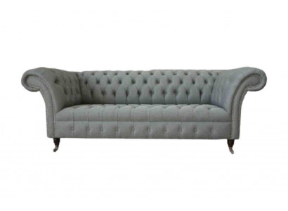 Sofa 3 miejsce do siedzenia Materiał kanapy Nowoczesny Luksus Szary Chesterfield Trzyosobowy Nowy