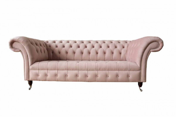 Chesterfield 3 miejsce do siedzenia Pink Design Couches Podkładka Sofy Material Włókienniczy