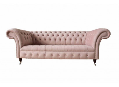 Chesterfield 3 miejsce do siedzenia Pink Design Couches Podkładka Sofy Material Włókienniczy
