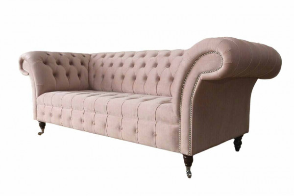 Chesterfield 3 miejsce do siedzenia Pink Design Couches Podkładka Sofy Material Włókienniczy