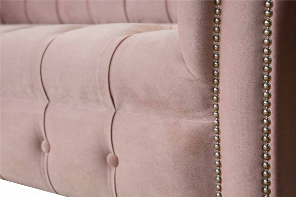 Chesterfield 3 miejsce do siedzenia Pink Design Couches Podkładka Sofy Material Włókienniczy
