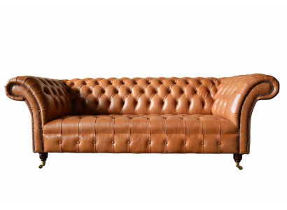 Sofa 3 miejsce do siedzenia Siedziba Nowoczesne Sofy Chesterfield Kanapy Podkładka Brązowa Nowość