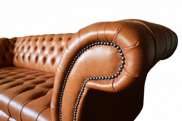 Sofa 3 miejsce do siedzenia Siedziba Nowoczesne Sofy Chesterfield Kanapy Podkładka Brązowa Nowość