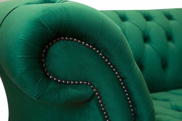Sofa Trzyosobowa 3 miejsce do siedzenia Luksusowe Siedziba Nowoczesne Sofy Green Material Chesterfield