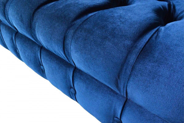 Sofa trzyosobowa Blue Chesterfield 3 miejsce do siedzenia, luksusowe sofy włókiennicze