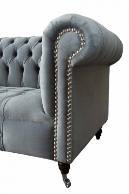 Chesterfield 3 miejsce do siedzenia Design Sofa Podkładka Sofy Kanapy Włókienniczy Trzyosobowy