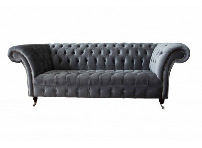 Chesterfield 3 miejsce do siedzenia Design Sofa Podkładka Sofy Kanapy Włókienniczy Trzyosobowy