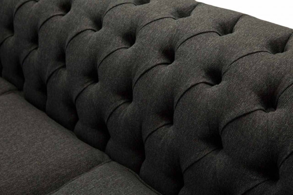Chesterfield Włókienniczy Podkładka Design Sofa Luksusowa kanapa Szara Sofa 3 miejsce do siedzenia