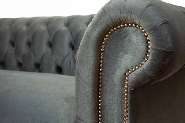 Chesterfield Włókienniczy Sofa 3 miejsce do siedzenia Trzyosobowa Luxury Meble Design Lounge
