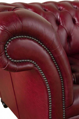 Chesterfield 3 miejsce do siedzenia Skóra Couch Podkładka Luksusowa Sofa Brązowa Meble 230cm