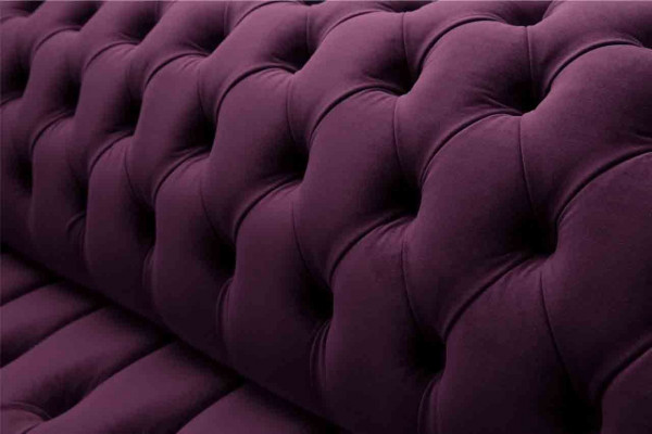 Fioletowa Sofa Chesterfield 3 miejsce do siedzenia Chesterfield Designer Couch Włókienniczy Materiał