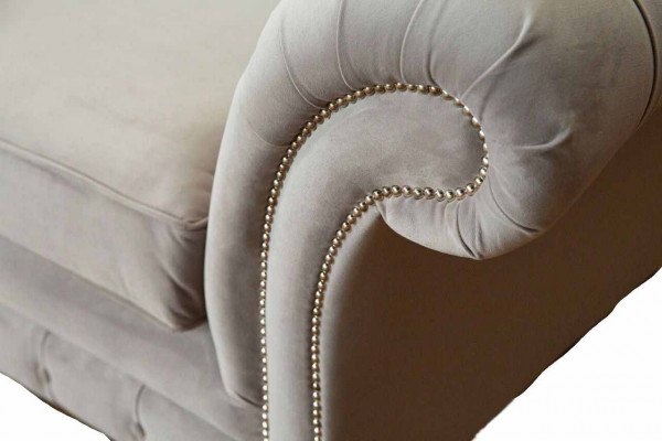 Chesterfield 3 Siedziba Relaks Lounge Sofa Włókienniczy Podkładka Couch Materiał Kanapy