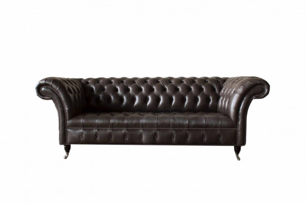 Sofa trzyosobowa Chesterfield 3 miejsce do siedzenia Sofy Brązowa Skóra Living Room Luxury