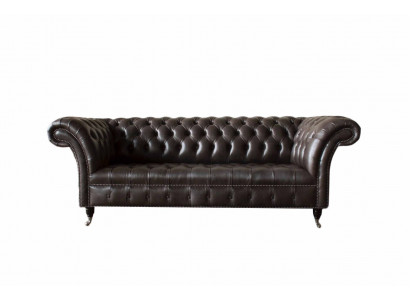 Sofa trzyosobowa Chesterfield 3 miejsce do siedzenia Sofy Brązowa Skóra Living Room Luxury