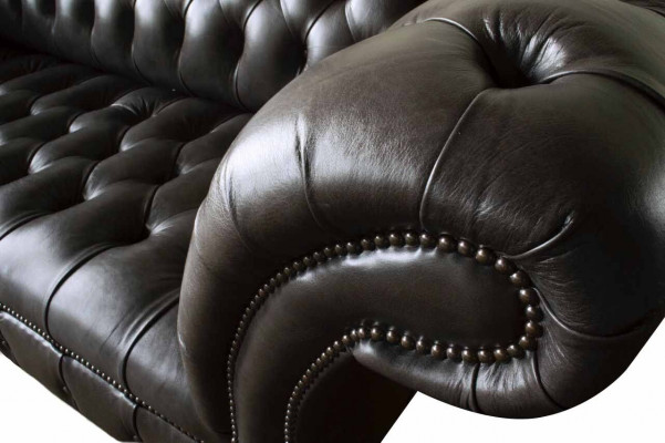Sofa trzyosobowa Chesterfield 3 miejsce do siedzenia Sofy Brązowa Skóra Living Room Luxury