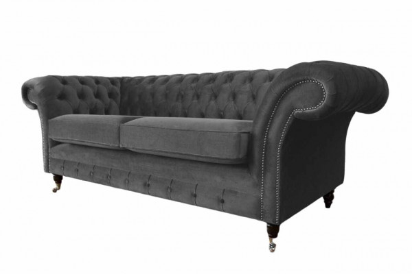 Sofa 3 miejsce do siedzenia Luksusowy Włókienniczy Chesterfield Couch Sofy Podkładka Design Meble