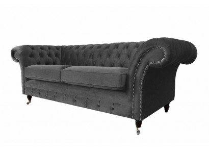Sofa 3 miejsce do siedzenia Luksusowy Włókienniczy Chesterfield Couch Sofy Podkładka Design Meble
