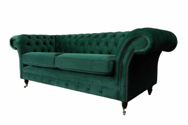 Chesterfield Couch Sofa Podkładka 3 miejsce do siedzenia Kanapy Siedziba Sofy Zielony Nowy