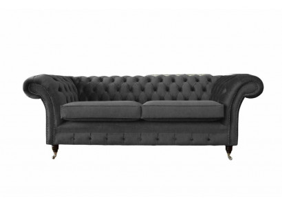 Designerska Sofa Chesterfield 3 miejsce do siedzenia Szara Sofa Podkładka Sofy Salon