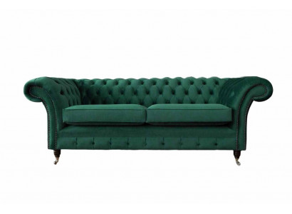 Sofa 3 miejsce do siedzenia Green Sofy Style Luksusowy Projekt Salonu Chesterfield Nowość