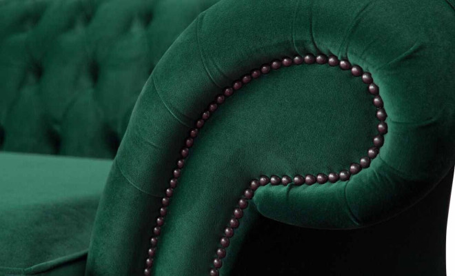 Sofa 3 miejsce do siedzenia Green Sofy Style Luksusowy Projekt Salonu Chesterfield Nowość