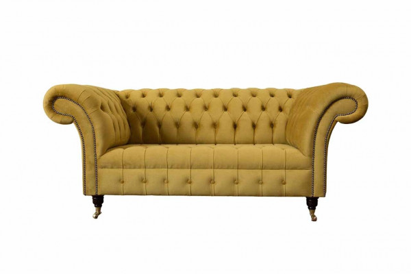 Sofa dwuosobowa 2 miejsce do siedzenia Design Sofy Podkładka Chesterfield Siedziba Materiał Włókienniczy