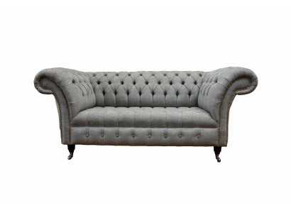 Kanapa Dwuosobowa Chesterfield Podkładka Sofa Włókienniczy Kanapy Materiał Luksus