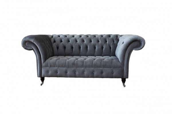 Sofa Chesterfield 3 miejsce do siedzenia Luksusowa kanapa Sofy do salonu Sofa z szarej tkaniny