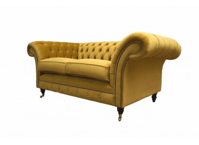 Sofa 2 miejsce do siedzenia Kanapa Podkładka Sofa Włókienniczy Materiał Chesterfield Kanapy Nowa