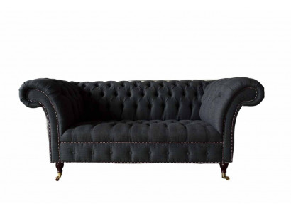 Design Chesterfield Materiał Couch Sofa 2 miejsce do siedzenia Podkładka Włókienniczy Materiał Nowość