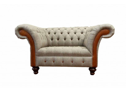 Sofa Chesterfield Podkładka 1,5 miejsce do siedzenia Sofy Classic Single Seater Szara Nowość