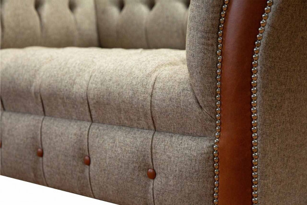 Sofa Chesterfield Podkładka 1,5 miejsce do siedzenia Sofy Classic Single Seater Szara Nowość
