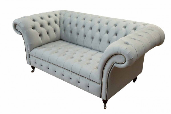 Chesterfield Couch Podkładka Meble Dwumiejscowe Szare Kanapy Sofy Skóra