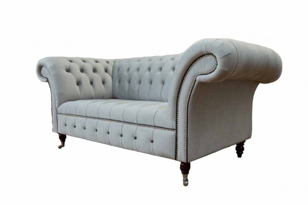 Chesterfield Couch Podkładka Meble Dwumiejscowe Szare Kanapy Sofy Skóra