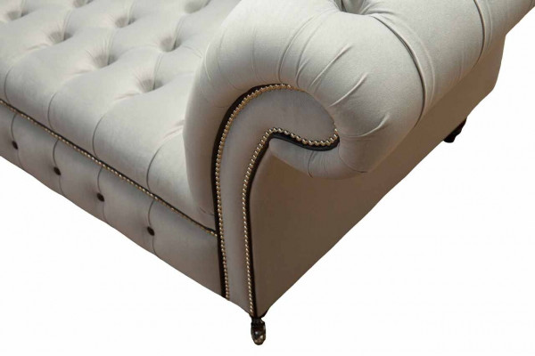 Chesterfield Couch Podkładka Meble Dwumiejscowe Szare Kanapy Sofy Skóra