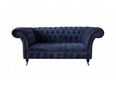 Chesterfield Design Sofa Couch 2 miejsce do siedzenia Podkładka Blue Sofas Couches Nowość