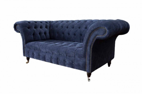 Chesterfield Design Sofa Couch 2 miejsce do siedzenia Podkładka Blue Sofas Couches Nowość