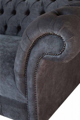 Chesterfield Couch Sofa 2 miejsce do siedzenia Podkładka Materiał Design Luksusowe Sofy Włókiennicze