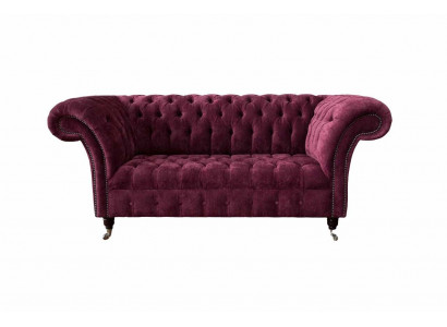 Sofa Luxury Włókienniczy Chesterfield Couch Sofy Podkładka 2 miejsce do siedzenia Pink Design