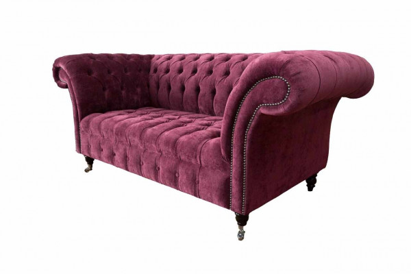 Sofa Luxury Włókienniczy Chesterfield Couch Sofy Podkładka 2 miejsce do siedzenia Pink Design
