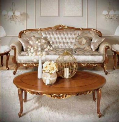 Kanapa Klasyczny stolik kawowy Sofa Stolik Salon Tabela Meble Drewno Nowość