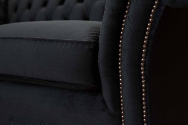 Chesterfield Czarny 2 miejsce do siedzenia Couch Podkładka Couches Design Sofa Włókienniczy