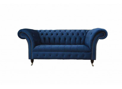 Angielski Chesterfield Meble biurowe Sofa Kanapa 2 Siedziba Royal Blue