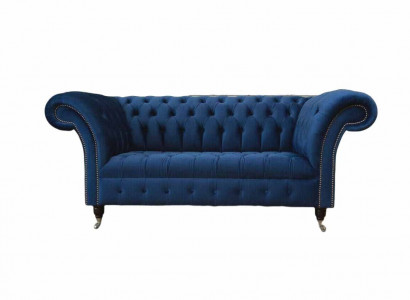 Angielski Chesterfield Meble biurowe Sofa Kanapa 2 Siedziba Royal Blue