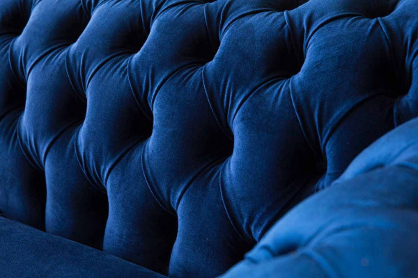 Chesterfield Meble biurowe Sofa Kanapa 2 Siedziba Włókienniczy Blue