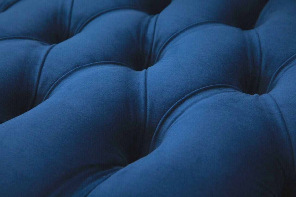 Chesterfield Meble biurowe Sofa Kanapa 2 Siedziba Włókienniczy Blue