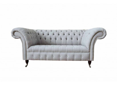 Chesterfield Luxury 2 miejsce do siedzenia Podkładka Sofa Włókienniczy Materiał Kanapy Nowe