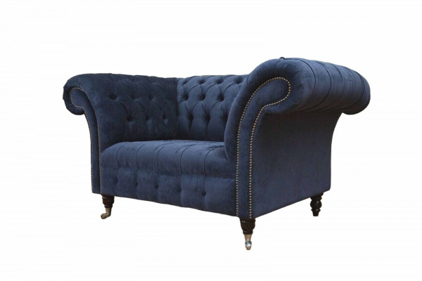 Chesterfield Sofa 1,5 miejsce do siedzenia Designer Couches Couch Materiał Podkładka Włókienniczy