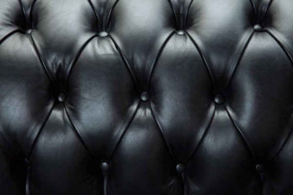 Luksusowa trzyosobowa sofa 3 miejsce do siedzenia Sofy miejsce do siedzenia Skóra Czarny Chesterfield